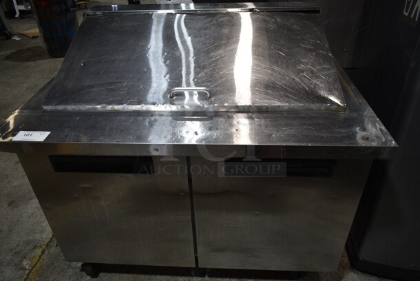 Saturn SUSS-48-18 Stainless Steel Commercial Sandwich Salad Prep Table Bain Marie Mega Top. 115 Volts, 1 Phase. Tested and Powers On But Does Not Get Cold