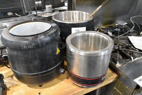 3 Various Metal Food Warmer Soup Kettles. Includes Glenray, Avantco 177S600 and Superior. 3 Times Your Bid! 