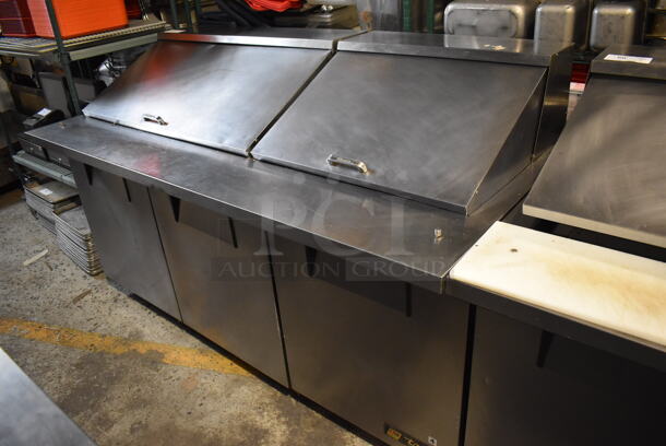 2014 True TSSU-72-30M-B-ST Stainless Steel Commercial Sandwich Salad Prep Table Bain Marie Mega Top on Commercial Casters. 115 Volts, 1 Phase. 72x34x45. Tested and Working!