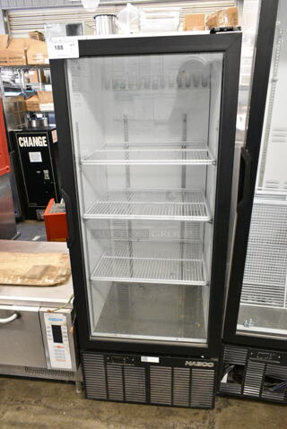 Habco SE12 Metal Commercial Single Door Reach In Cooler Merchandiser w/ Poly Coated Racks. 115 Volts, 1 Phase. 