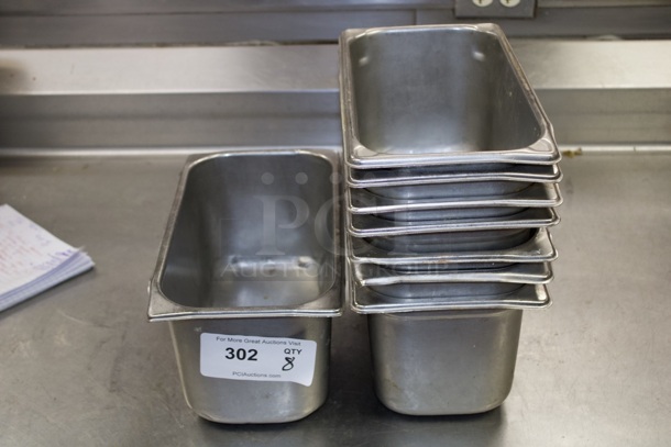 Stainless Steel 1/3 Pans x 6". 8x Your Bid