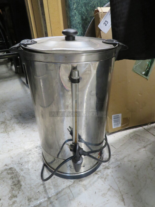 One Avantco Stainless Steel Coffee Urn. Model# 177CU110. 120 Volt. 1650 Watt.