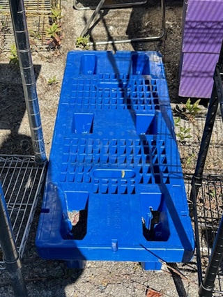 One Blue Poly Dunnage Rack. 49.5X24X35