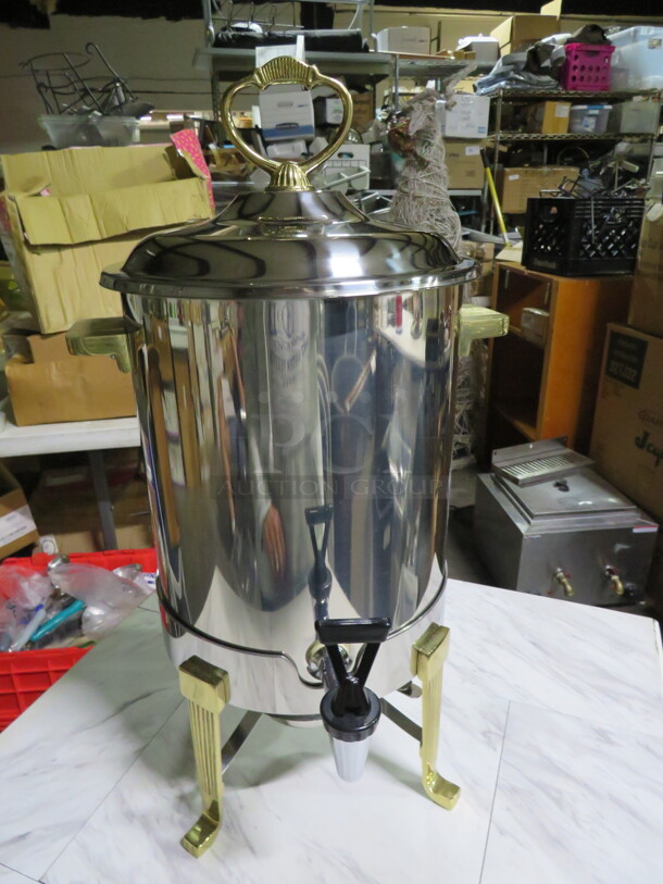 One NEW Vollrath 3 Gallon Classic Brass Trim Coffee Urn. #46029. - Item #1117830