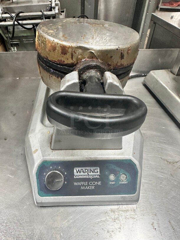 Waring WWCM200 Non-Stick Double Waffle Cone Maker w/ (120) 7" Per Hour, Rotary
