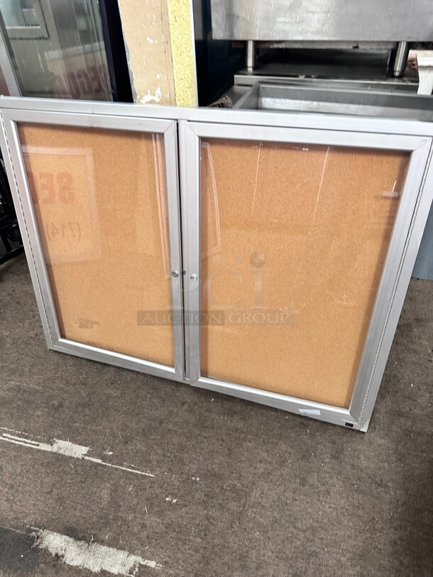 Clean Enclosed Cork Board with Aluminum Frame