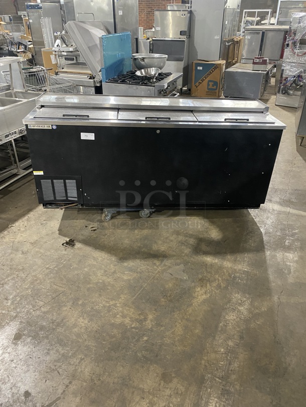 Beverage Air 3 Top Sliding Door Beer Bottle Cooler! Model DW79-B Serial 9805862! 115V 1 Phase! 