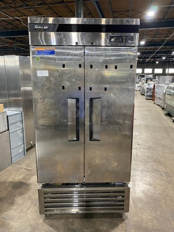 Turbo Air Commercial 2 Door Reach-In Freezer! With Racks! All Stainless Steel! On Casters! Deluxe Series Model: TSF35SD SN: BM3F705048 115V