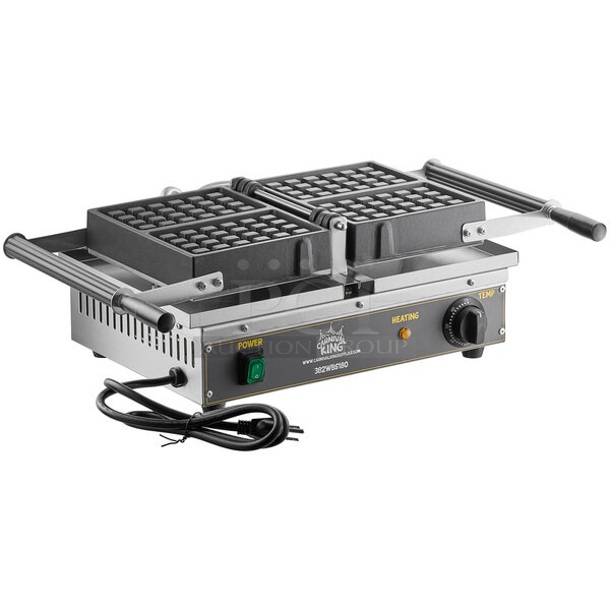 BRAND NEW SCRATCH AND DENT! 2023 Carnival King 382WBS180 Stainless Steel Countertop Brussels / Liege Style Belgian Waffle Maker. 120 Volts, 1 Phase. Tested and Working!