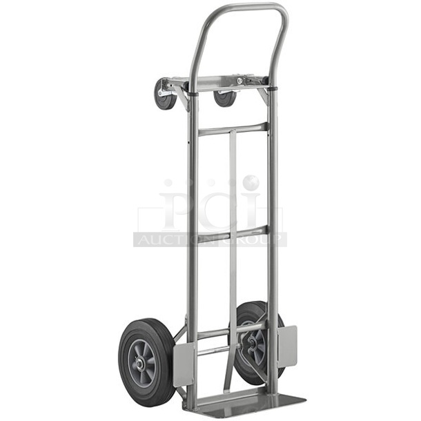 BRAND NEW SCRATCH AND DENT! Lavex 503HDTH21GR 500 lb. Gray 2-in-1 Convertible Hand Truck With 10" Solid Rubber Wheels 