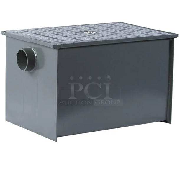 BRAND NEW SCRATCH AND DENT! Watts GI-100-K Gray Metal Commercial 200 Pound Grease Trap. 