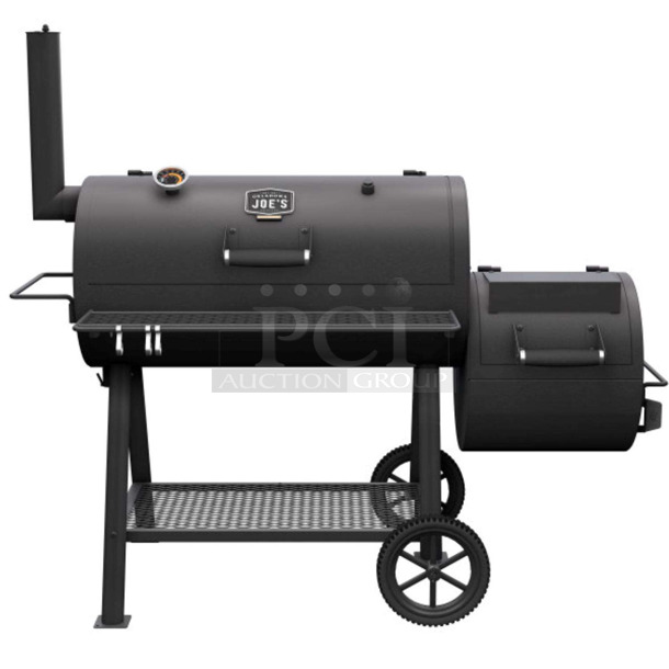 IN ORIGINAL BOX! Oklahoma Joe's Highland 15202031 Metal 900-Sq in Black Horizontal Charcoal Smoker
