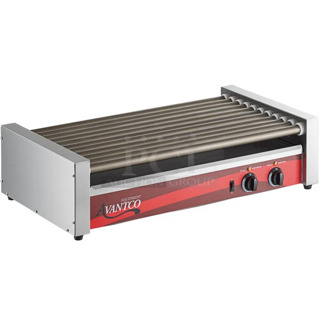 BRAND NEW SCRATCH AND DENT! 2024 Avantco 177RG1850NS Stainless Steel Commercial Countertop Hot Dog Roller. 120 Volts, 1 Phase. Tested and Working!