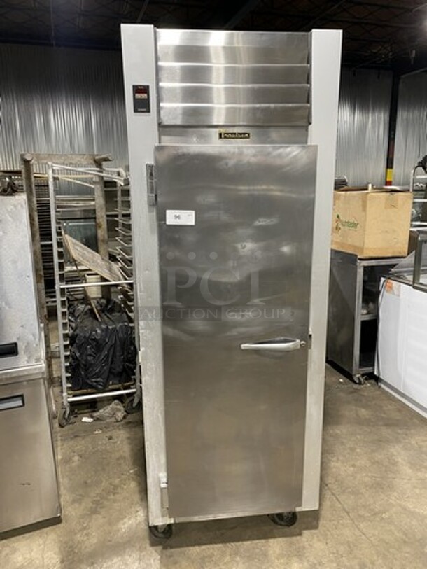 Traulsen One Solid Door Stainless Steel Reach In Cooler! Model G10011 Serial T05621H15! 115V 1 Phase! On Casters!