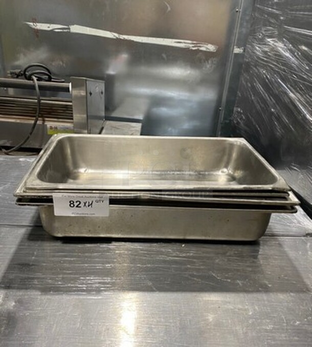 Assorted Size Commercial Steam Table/ Prep Table Food Pans! All Stainless Steel! 4x Your Bid!