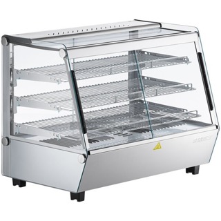 BRAND NEW SCRATCH & DENT! ServIt 423HDM36SA HDM-36 36" Self / Full Service 3 Shelf Countertop Heated Display Case with Sliding Doors - 120V, 1800W. Unit is damaged. 