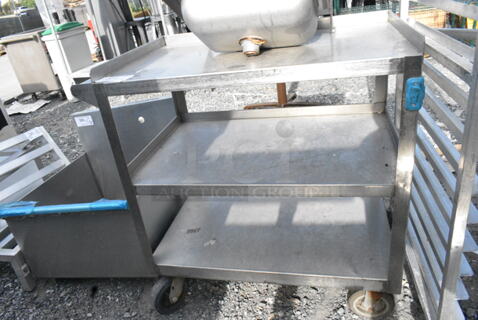 Stainless Steel 3 Tier Cart on Commercial Casters. 