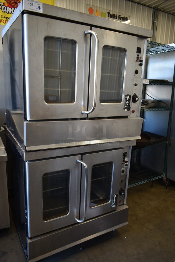 2 Montague Stainless Steel Commercial Full Size Convection Ovens w/ View Through Doors, Metal Oven Racks and Thermostatic Controls. 2 Times Your Bid!