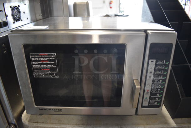 Menumaster Model RFS12TSW Stainless Steel Commercial Countertop Microwave Oven. 120 Volts, 1 Phase. 22x20x14