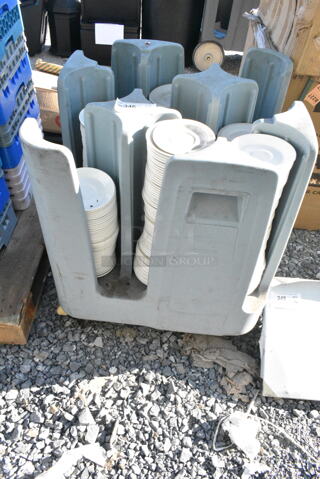 Metro Gray Poly Dish Caddy on Commercial Casters w/ Approximately 350 Plates. 