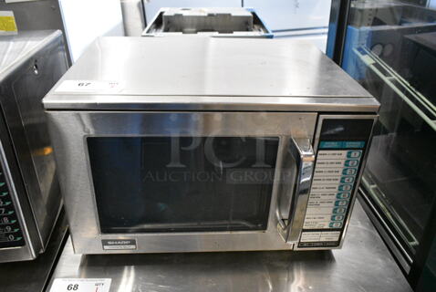 Sharp R-22JT Stainless Steel Commercial Countertop Microwave Oven. 120 Volts, 1 Phase. 