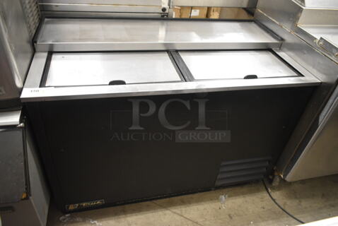 True T-50-GC Stainless Steel Commercial Back Bar Bottle Cooler w/ 2 Sliding Lids. 115 Volts, 1 Phase. Tested and Working!