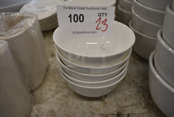 23 White Ceramic Bowls. 4x4x2.5. 23 Times Your Bid!