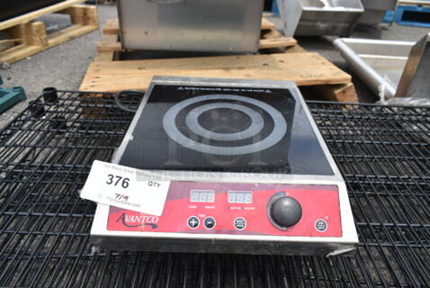 2018 Avantco IC 1800 Stainless Steel Commercial Countertop Electric Powered Single Burner Induction Range. 120 Volts, 1 Phase. 