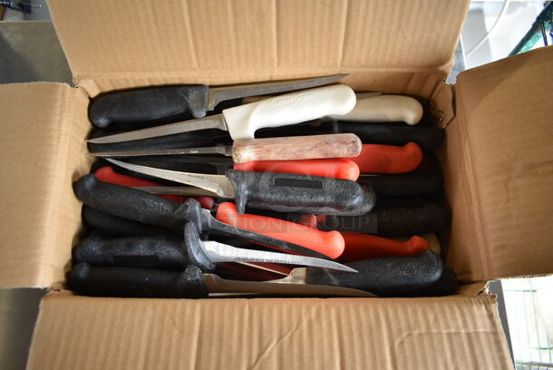 90 SHARPENED Stainless Steel Knives Including Paring Knives. 90 Times Your Bid!