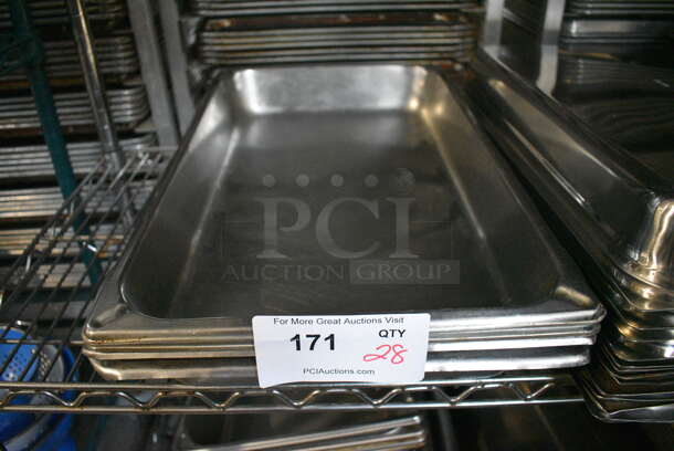 28 Stainless Steel Full Size Drop In Bins. 1/1x2.5. 28 Times Your Bid!