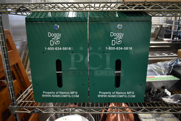 BRAND NEW SCRATCH AND DENT! 2 Green Doggy Bag Dispensers. 2 Times Your Bid!