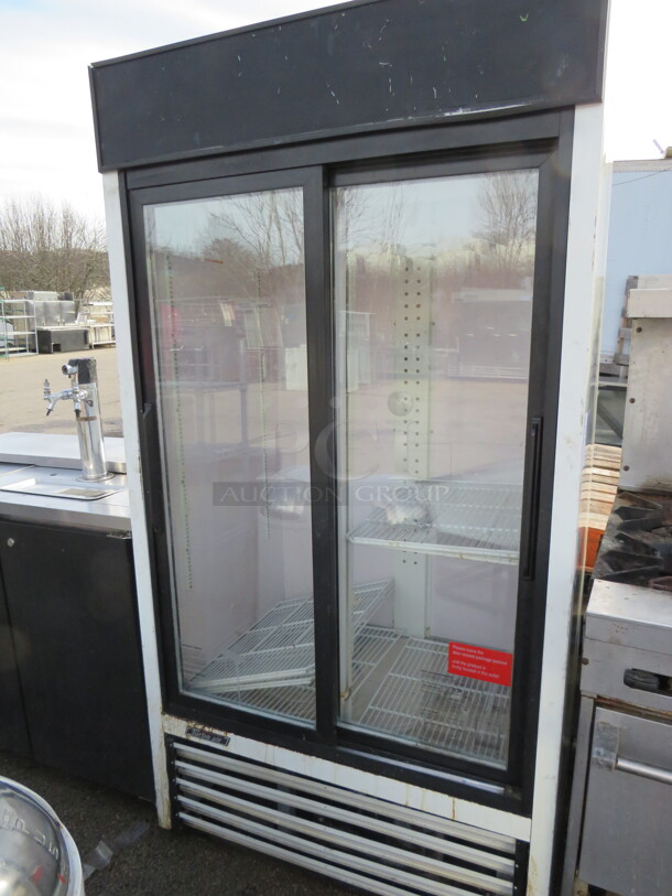 One Turbo Air 2 Door Glass Refrigerator With 7 Racks. Model# TGM-35R. 115 Volt. 42X29X79