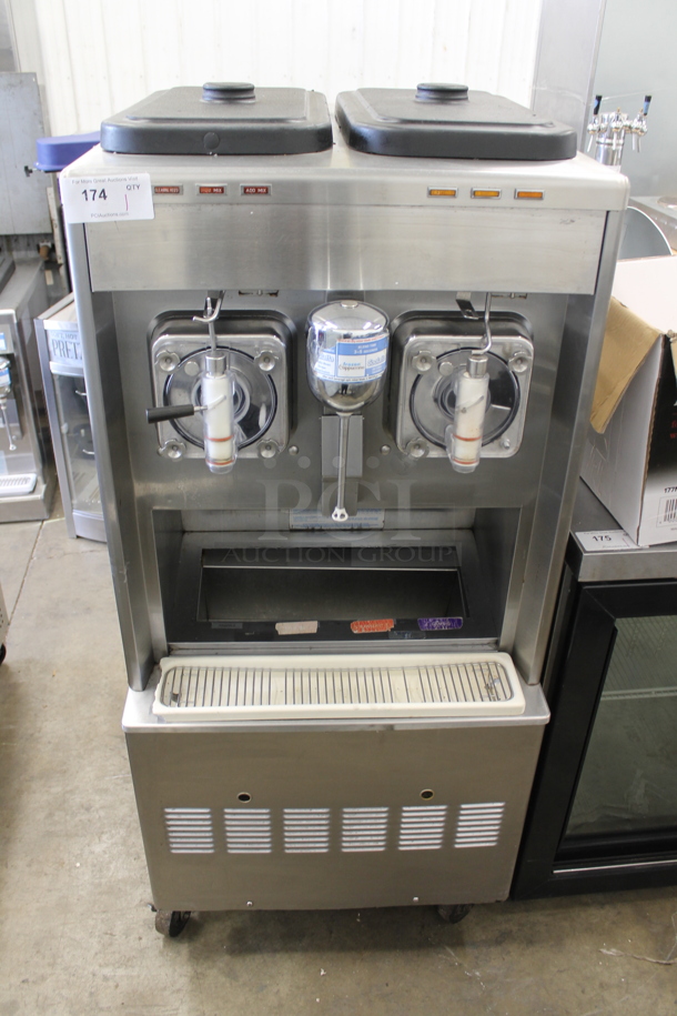 Taylor 342D-27 Stainless Steel Commercial Floor Style Air Cooled 2 Flavor Frozen Beverage Machine w/ Drink Mixer Attachment. 208-230 Volts, 1 Phase. 