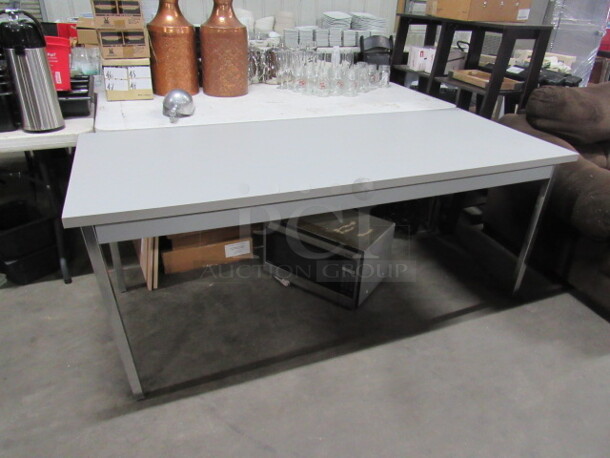 One Metal/Laminate Table. 27.5X72X29