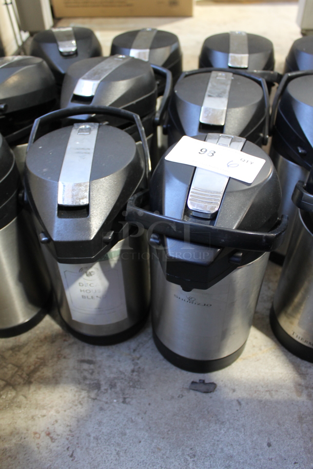 6 Stainless Steel Air Pots. 6 Times Your Bid!