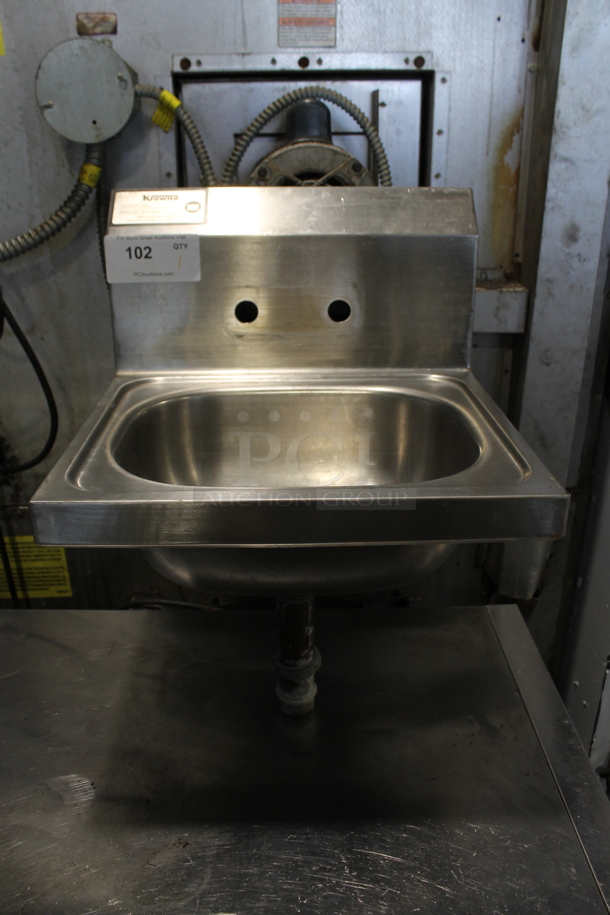 Krowne HS-2 Stainless Steel Commercial Single Bay Wall Mount Sink.