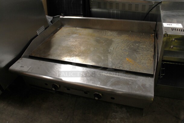 American Range Stainless Steel Commercial Countertop Electric Powered Flat Top Griddle. 208-240 Volts, 1 Phase.