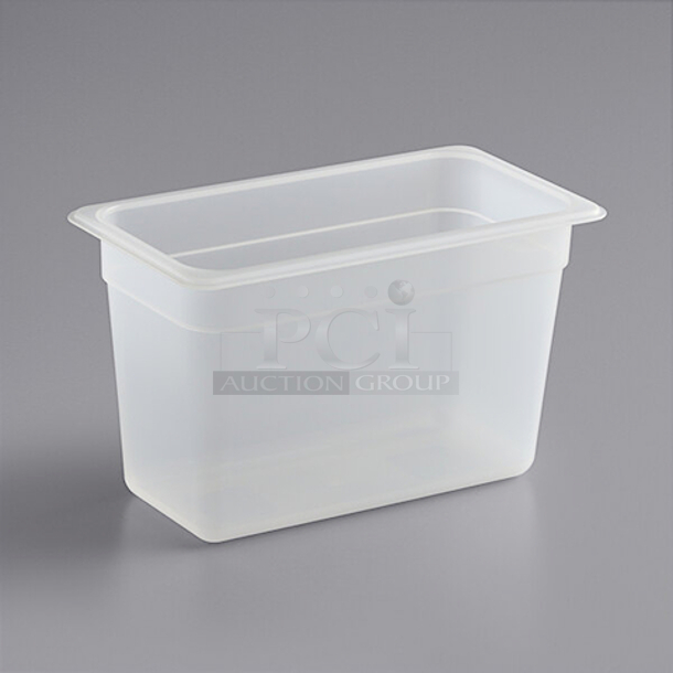 BRAND NEW! In The Box!! Vigor 1/3 Size 8" Deep Translucent Polypropylene Food Pan. 12 Pans In Total.