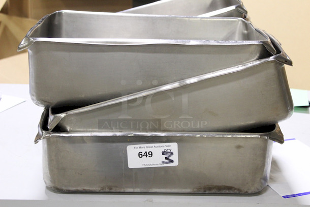 6" Deep Vollrath Full Size Hotel Pans, Stainless Steel. 3x Your Bid