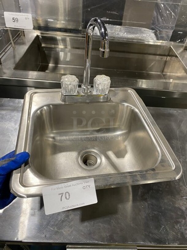 Glacier Bay Wall Mount Drop In Hand Sink! All Stainless Steel!