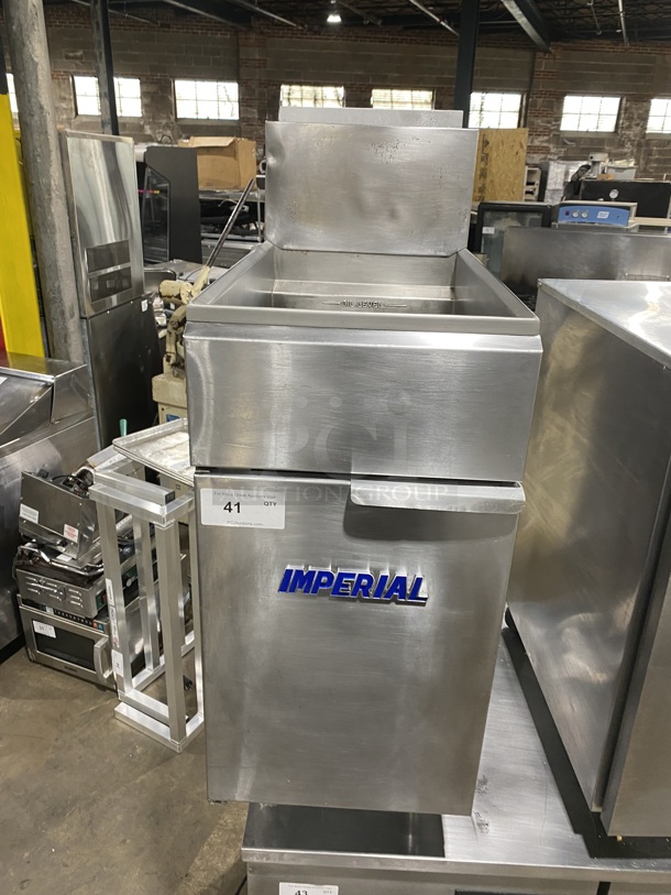 IMPERIAL Stainless Steel Deep Fryer!  On Legs! Natural Gas! Model IFS-CHPTL-RES Serial 02177423 