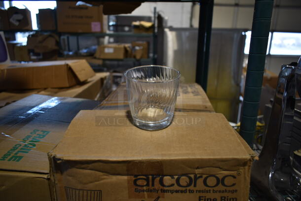 2 Boxes of 36 BRAND NEW! Arcoroc Fine Rim 9 oz Beverage Glasses. 2 Times Your Bid!