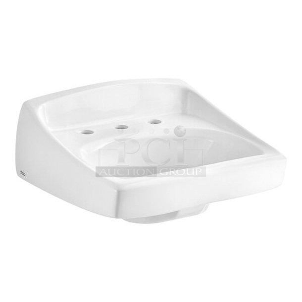 BRAND NEW SCRATCH AND DENT! American Standard 76A0356015020  0356015.020 Lucerne 21 1/4" x 18 1/4" White Vitreous China Wall-Mount Lavatory with 8" Centerset and Wall Hanger