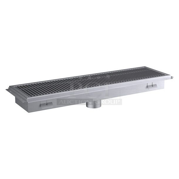 BRAND NEW SCRATCH AND DENT! Regency 600FT1242SS 12" x 42" 14-Gauge Stainless Steel Floor Trough with Grate