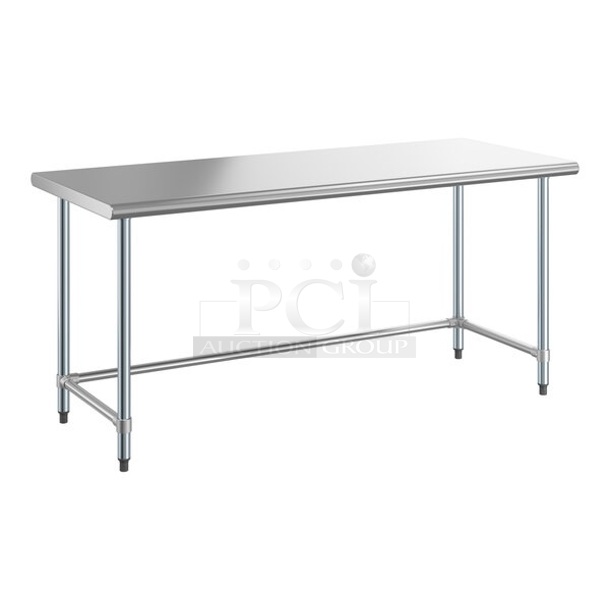 BRAND NEW SCRATCH AND DENT! Steelton 522ETOB3072 30" x 72" 18-Gauge 430 Stainless Steel Open Base Work Table