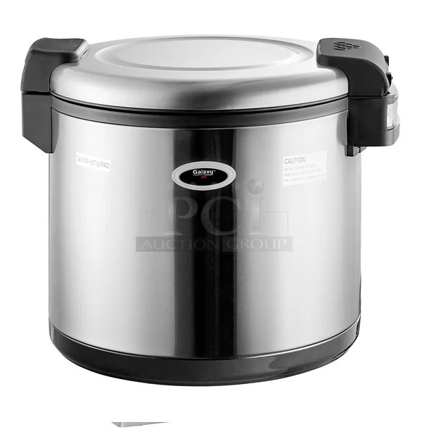 BRAND NEW SCRATCH AND DENT! Galaxy 177RWG90 Stainless Steel Commercial Countertop 90 Cup Electric Rice Cooker. 120 Volts, 1 Phase. Tested and Working!