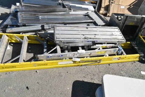 3 Items; Werner Riser and 2 A Frame Ladders. 25x6x100, 20x5x48, 40x12x2. 3 Times Your Bid! 