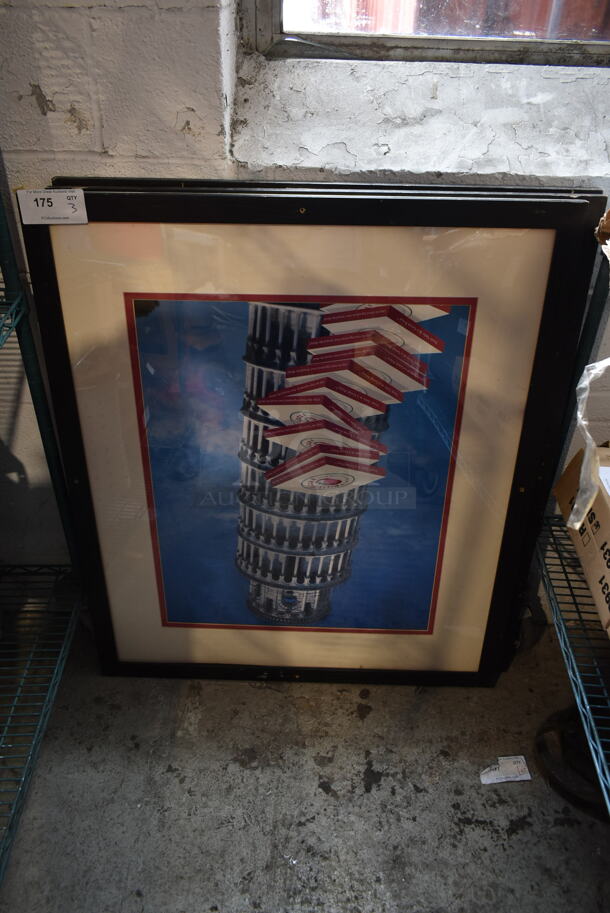 3 Framed Pictures Including Leaning Tower of Pisa. 3 Times Your Bid!