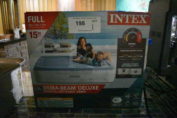 IN ORIGINAL BOX! Intex Full Size Inflatable Mattress. (bar)