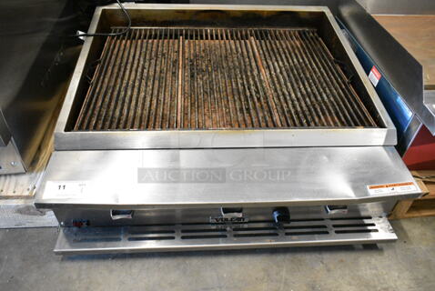 Vulcan VTEC36-2 Stainless Steel Commercial Countertop Propane Gas Powered Charbroiler Grill. 66,000 BTU. 